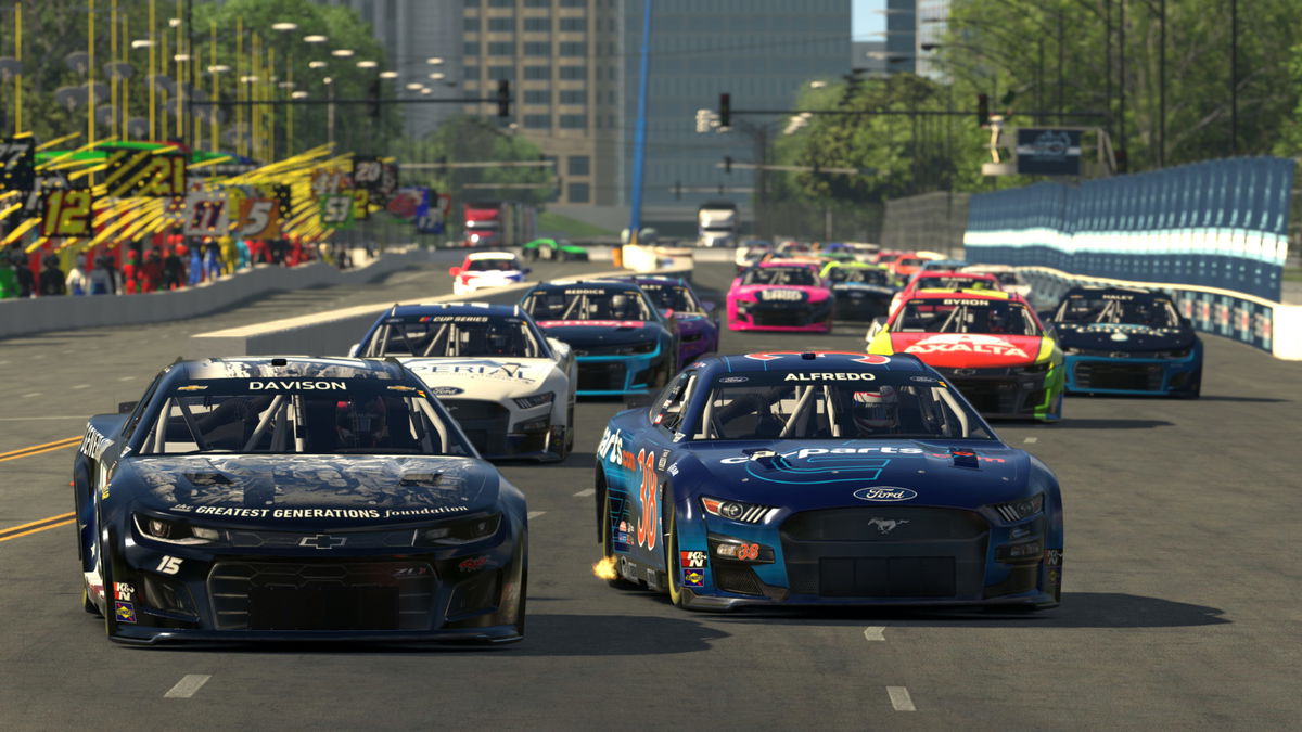 eNASCAR iRacing Pro Invitational Series race at virtual Chicago Street Course