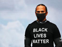 Lewis Hamilton wearing the Black Lives Matter shirt
