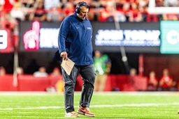 September 20, 2024 Lincoln, NE. U.S. &#8211; Illinois Fighting Illini head coach Bret Bielema walks off the field after a inju