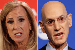 Cathy Engelbert and Adam Silver