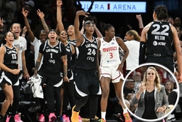 A&#8217;ja Wilson Las Vegas Aces team and Becky Hammon