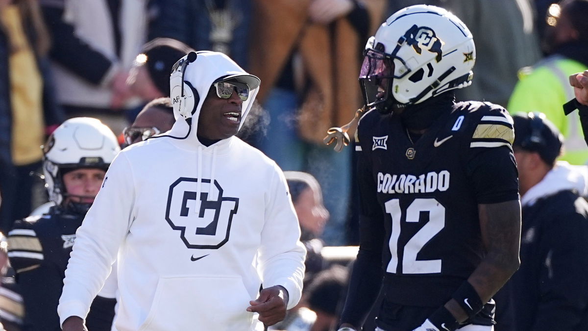 Deion Sanders with Travis Hunter