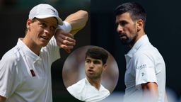 Jannik Sinner, Carlos Alcaraz and Novak Djokovic