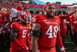 September 16, 2023: Rutgers Scarlet Knights defensive lineman Kyonte Hamilton (48) is all smiles during the NCAA, Colleg