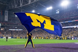 Michigan Wolverines Flag/Logo at Ann Arbor Stadium