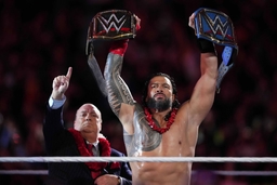 Wrestling: WWE Wrestlemania Night 2 Apr 2, 2023; Inglewood, CA, USA; Paul Heyman and Roman Reigns during Wrestlemania Ni