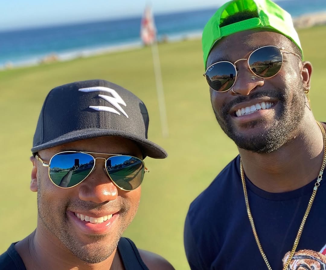 Russell Wilson and DK Metcalf