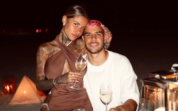 Theo Hernandez and Zoe Cristofoli