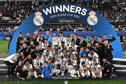UEFA Super Cup &#8211; Real Madrid v Eintracht Frankfurt The winning cerimony before the UEFA Super Cup between Real Madrid a