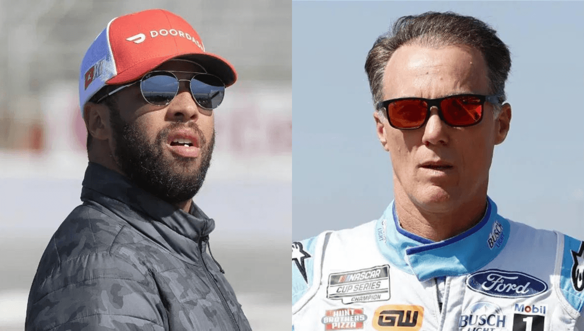 Bubba Wallace and Kevin Harvick
