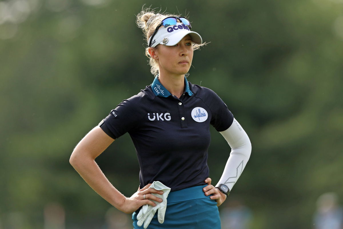 Meijer LPGA, Golf Damen Classic Nelly Korda of the USA reacts to her shot on the 18th green during a sudden death match