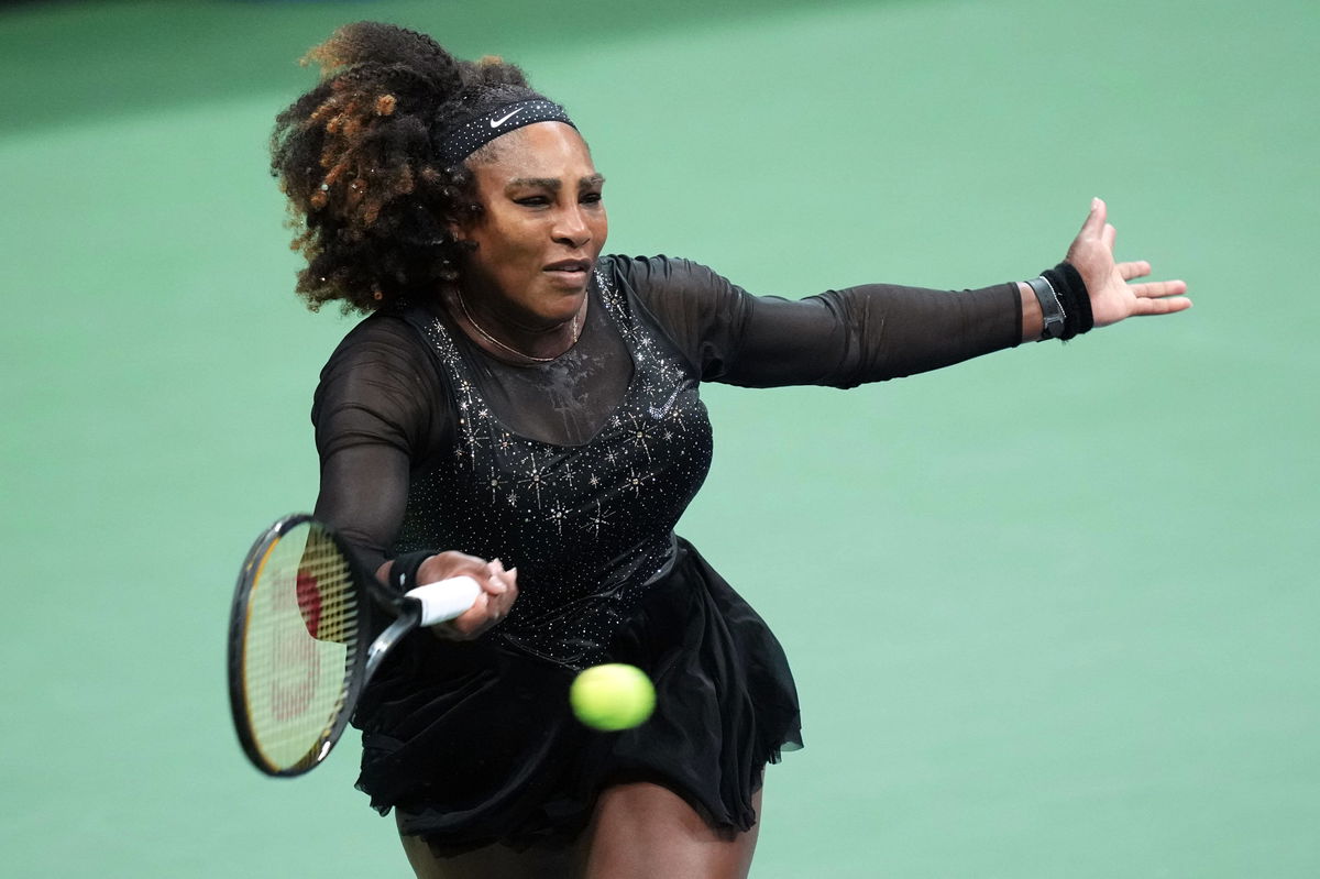 Tennis: US OPEN, Sep 2, 2022; Flushing, NY, USA; Serena Williams of the United States hits to Ajla Tomljanovic of Austra