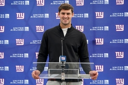 New York Giants Press and Training Daniel Jones (8) QB of New York Giants during the practice session and press conferen