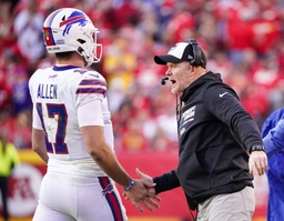 NFL, American Football Herren, USA Buffalo Bills at Kansas City Chiefs Oct 16, 2022; Kansas City, Missouri, USA; Buffal
