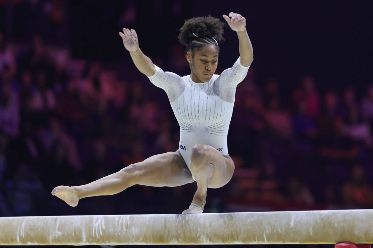 Skye Blakely, USA, during apparatus final at 2022 artistic gymnastics World Championship, WM, Weltmeisterschaft in Liver