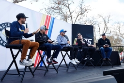 LOS ANGELES, CA &#8211; FEBRUARY 05: (FROM LEFT TO RIGHT) Chase Elliott, William Byron, Kyle Larson and Alex Bowman, drivers f