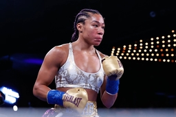 NEW YORK, NEW YORK &#8211; FEBRUARY 04: Alycia Baumgardner during her fight against Elhem Mekhaled(not pictured), during their