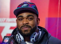PHOENIX, AZ &#8211; FEBRUARY 06: Philadelphia Eagles defensive end Brandon Graham (55) speaks to the media during the NFL, Ame