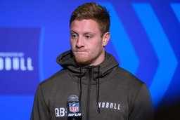 INDIANAPOLIS, IN &#8211; MARCH 03: Kentucky quarterback Will Levis answers questions from the media during the NFL, American F