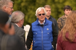 Horse Racing: Black Eye Susan May 19, 2023; Baltimore, Maryland, USA; Bob Baffert, American racehorse trainer, walks nea
