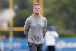 AGOURA HILLS, CA &#8211; MAY 23: Los Angeles Rams general manager Les Snead looks on during the team s OTA practice on May 23,