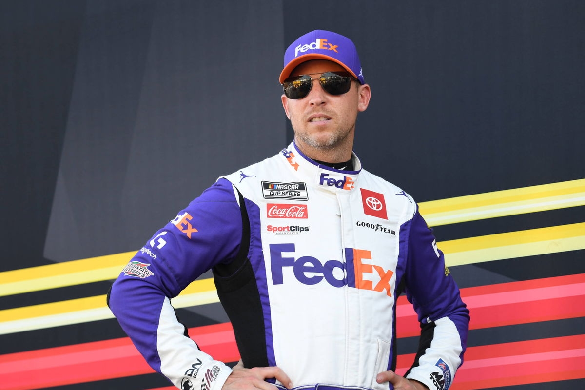 NASHVILLE, TN &#8211; JUNE 25: Denny Hamlin ( 11 Joe Gibbs Racing FedEx Ground Toyota) looks on prior to the running of the NA