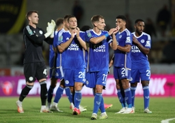 Mandatory Credit: Photo by Ryan Browne/Shutterstock (14042739dr) Marc Albrighton of Leicester City applauds the fans wit
