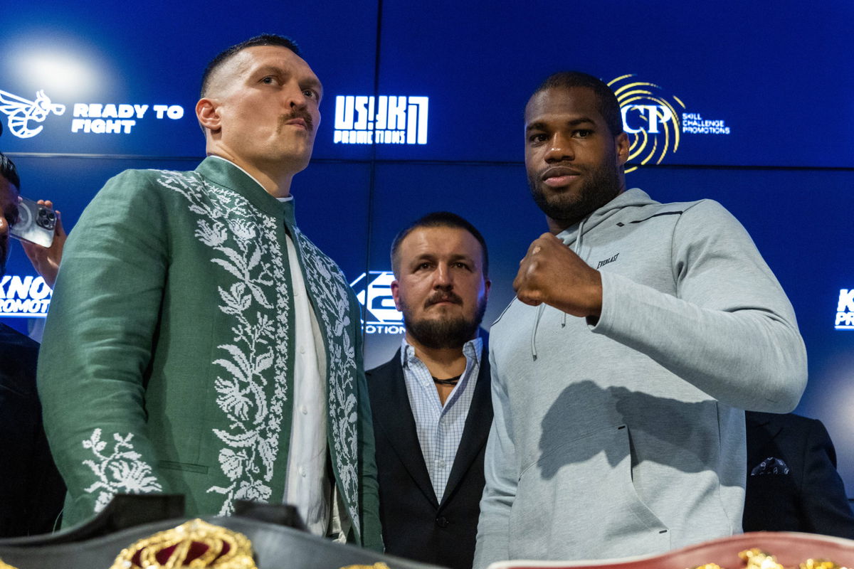 press conference, PK, Pressekonferenz Before Usyk Vs Dubois Boxing Fight Daniel Dubois, Oleksandr Usyk during the press