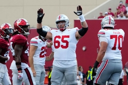 Syndication: The Columbus Dispatch Sep 2, 2023; Bloomington, Indiana, USA; Ohio State Buckeyes offensive lineman Zen Mic