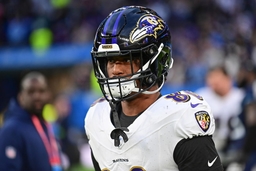 Baltimore Ravens v Tennessee Titans International Series 15/10/2023. Baltimore Ravens tight end Isaiah Likely (80) durin