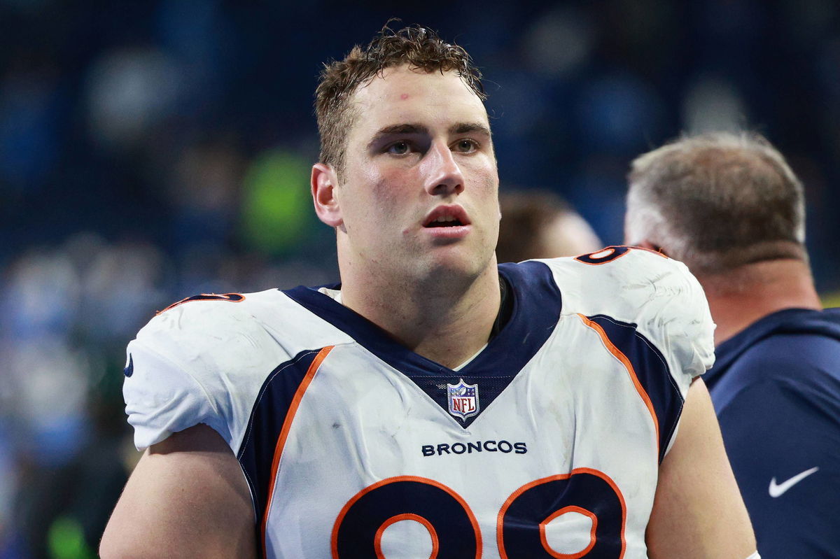 Denver Broncos vs Detroit Lions Denver Broncos defensive end Zach Allen (99) walks off the field after the conclusion of