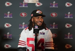Sport Bilder des Tages NFL, American Football Herren, USA Super Bowl LVIII San Francisco 49ers press conference, PK, Pre
