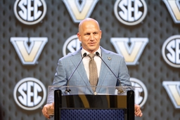 NCAA, College League, USA Football: SEC Media Days Jul 15, 2024; Dallas, TX, USA; Vanderbilt head coach Clark Lea speaki