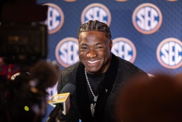 NCAA, College League, USA Football: SEC Media Day Jul 17, 2024; Dallas, TX, USA; Alabama quarterback Jalen Milroe speaki
