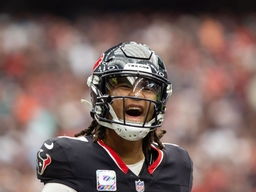 September 29, 2024, Cypress, Texas, USA: Texans quarterback CJ STROUD (7) celebrates after throwing a touchdown during t