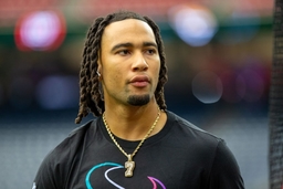 September 29, 2024, Cypress, Texas, USA: Texans quarterback CJ STROUD (7) warms up before the Houston Texans and Jackson