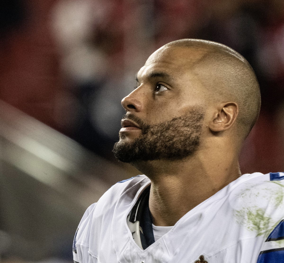 Dallas Cowboys quarterback Dak Prescott walks off the field after losing to the San Francisco 49ers at Levi s Stadium on