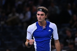 Paris Masters Stefanos Tsitsipas (GRE) during his first rounb at the 2024 Rolex Paris Masters at the Accor Arena in Pari
