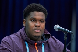 INDIANAPOLIS IN FEBRUARY 28 South Carolina tackle Dennis Daley answers questions from the media