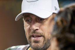 CHICAGO IL SEPTEMBER 05 Green Bay Packers quarterback Aaron Rodgers 12 gives an interview afte