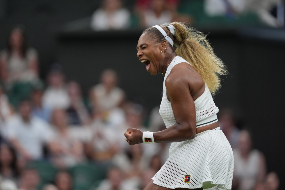 Serena Williams playing Maya Joint at Wimbledon