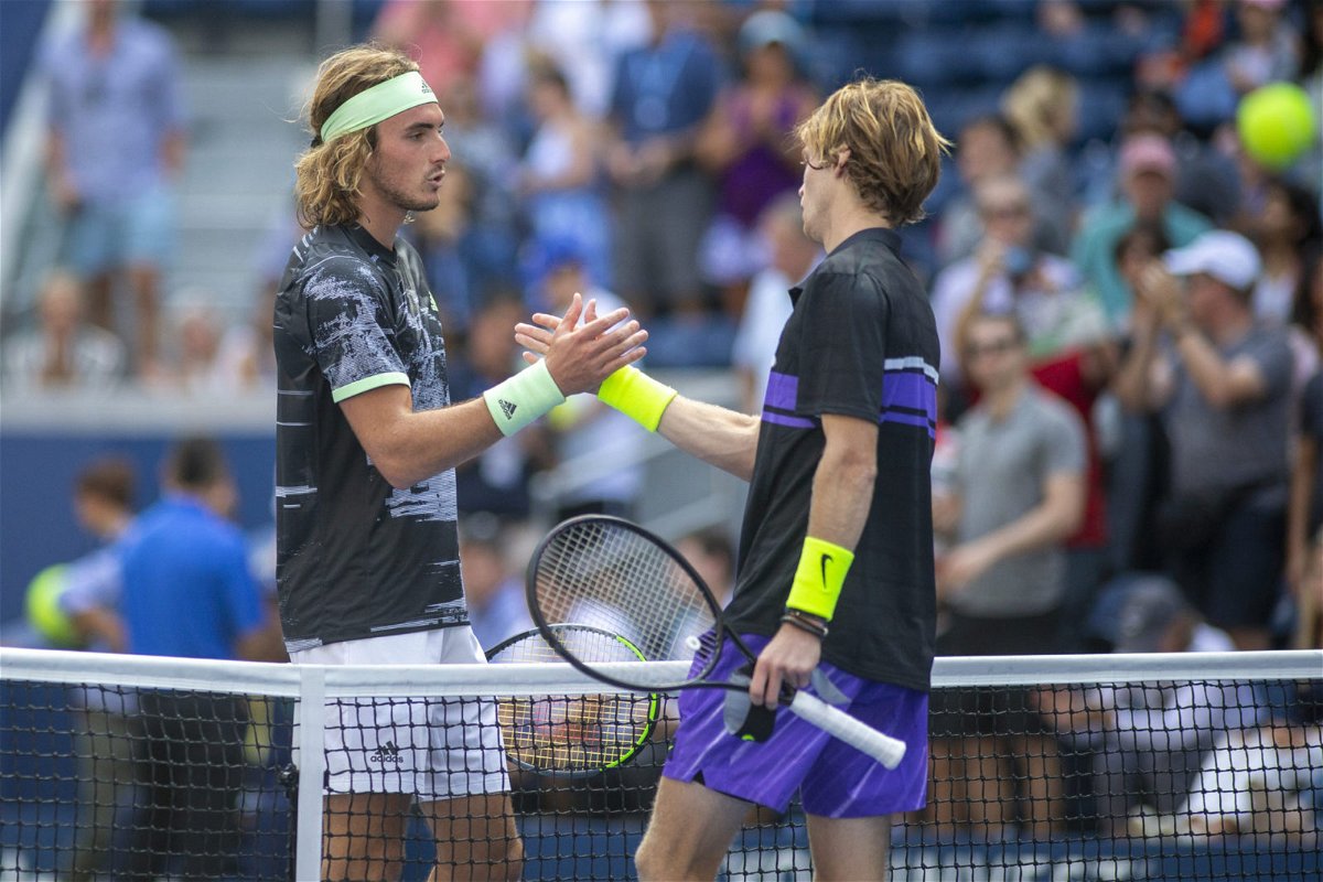 Stefanos Tsitsipas and Andrey Rublev at the 2019 US Open